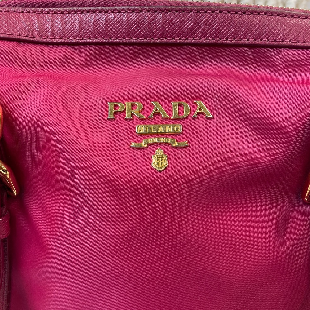 Prada Fuchsia/Pink Nylon Satchel with Gold Hardware - Picture 2 of 12